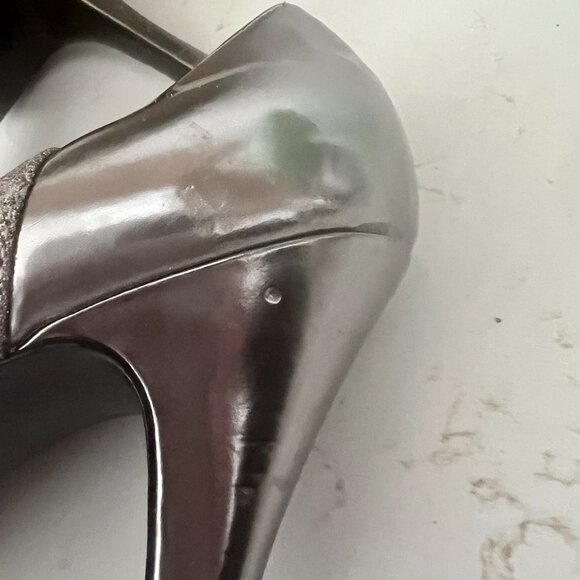 Marc Fisher Tumble Glitter Sparkle Stiletto Heels Pumps Peep Toe Size 10M - Picture 6 of 16